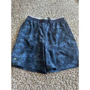 Fabletics Mens The Fundamental Short Medium Blue Camo Athletic Gym Workout